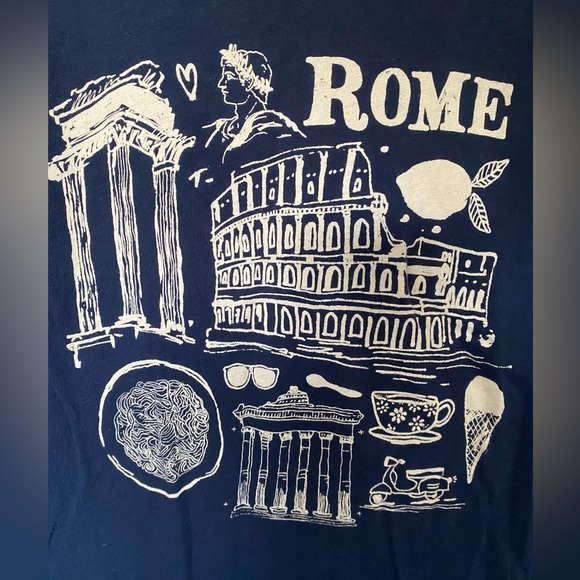 J Crew Navy Graphic Tee - Picture 2 of 3